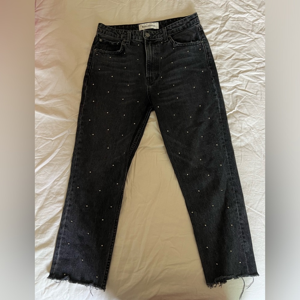 Reformation studded jeans